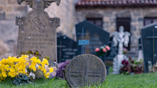 Funeral steles in the cemetery
